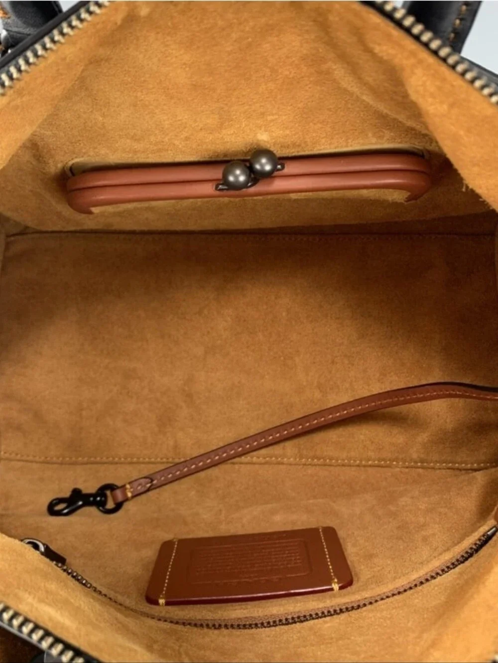 COACH 1941 Rogue Satchel Pebbled Leather Embellished Top Handle Custom Straps - Picture 6 of 9